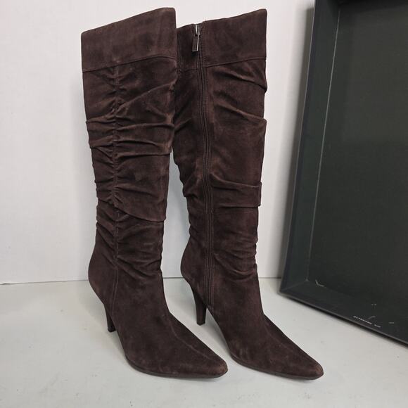 Kenneth Cole "GO OUT" Suede RIDING Boots, Color BARK, SIZE 7.5 MEDIUM - Picture 2 of 11